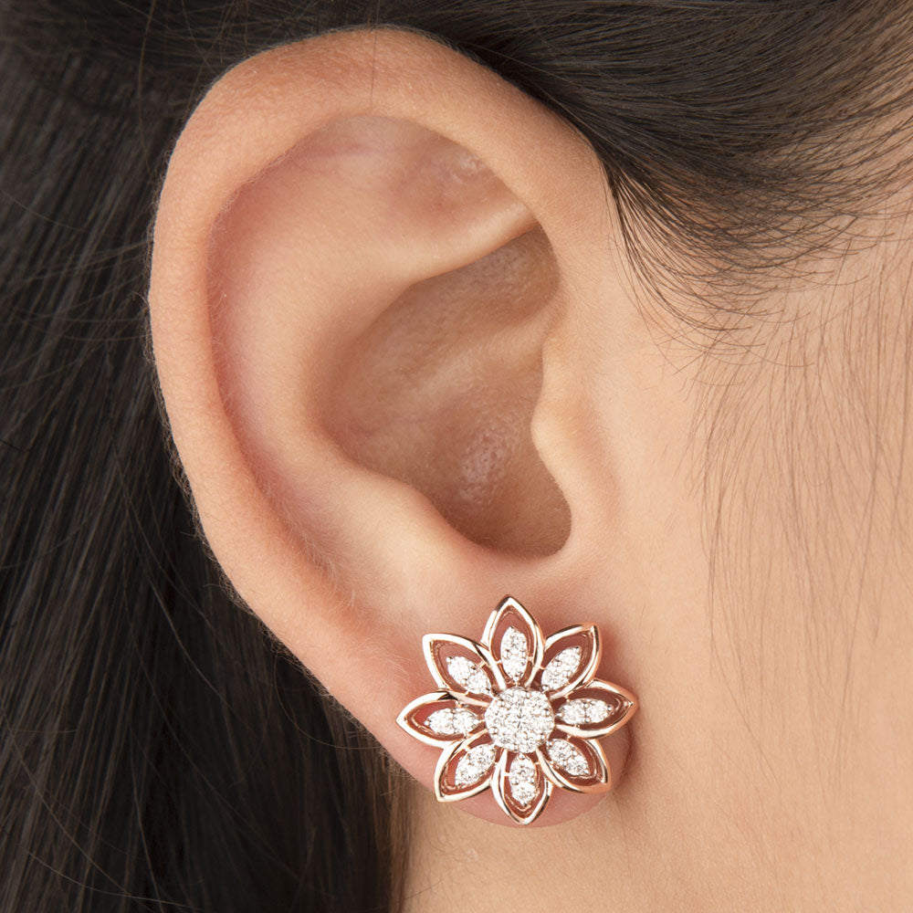 14K Rose Gold Diamond Earrings - 0.71ct VVS-VS-HI