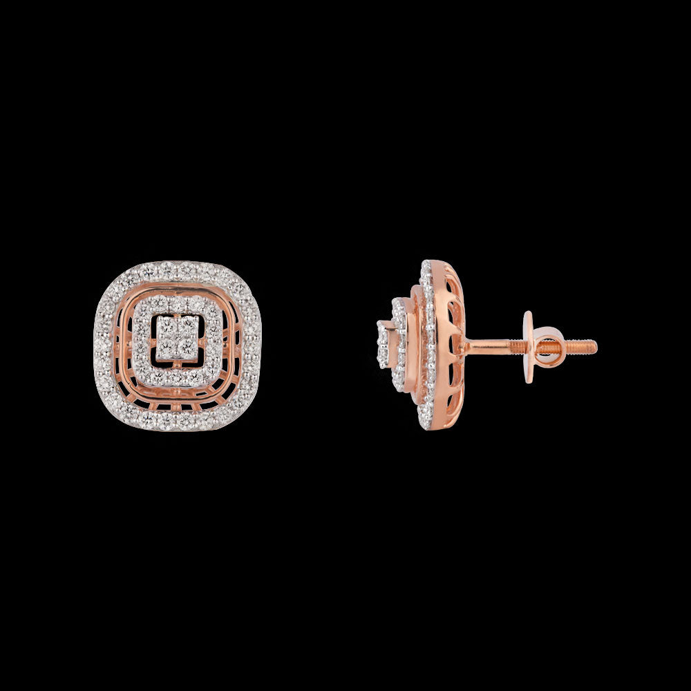 14K Rose Gold Diamond Earrings - 1.23ct VVS-VS-GH