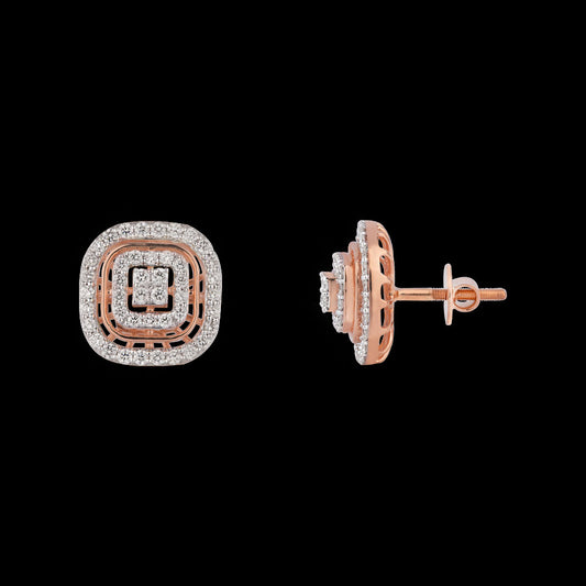 14K Rose Gold Diamond Earrings - 1.23ct VVS-VS-GH