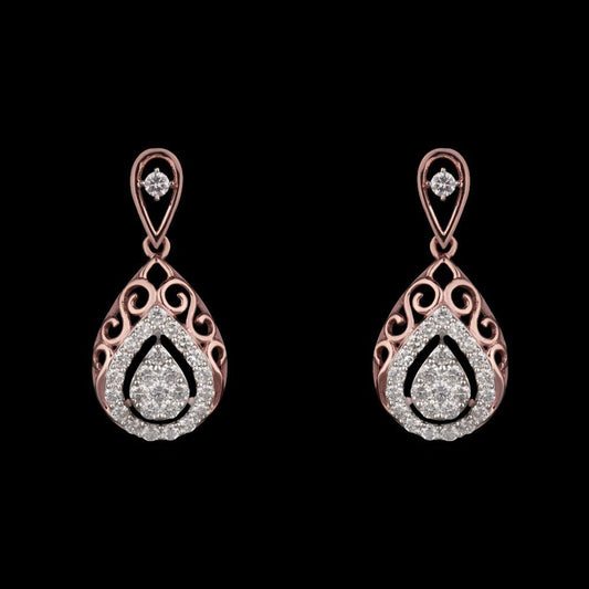 14K Rose Gold Diamond Earrings - 0.91ct VVS-VS-GH