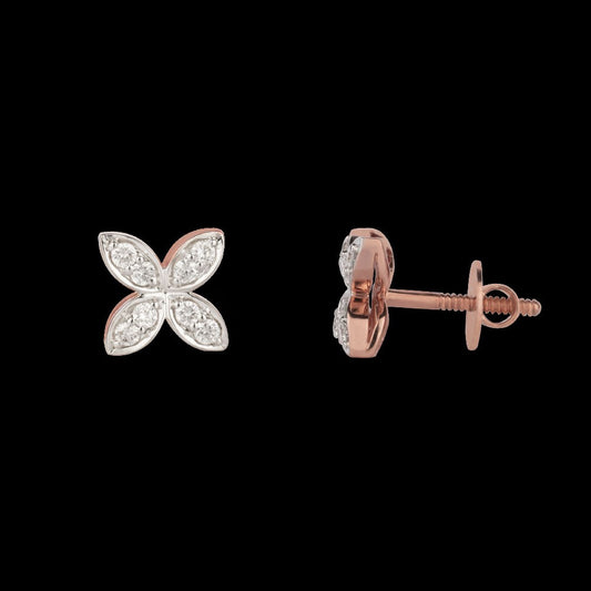 14K Rose Gold Diamond Earrings - 0.29ct SI-HI