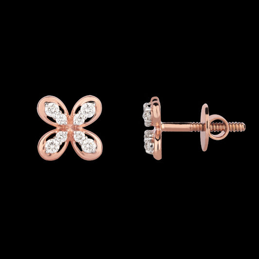 14K Rose Gold Diamond Earrings - 0.24ct SI-GH