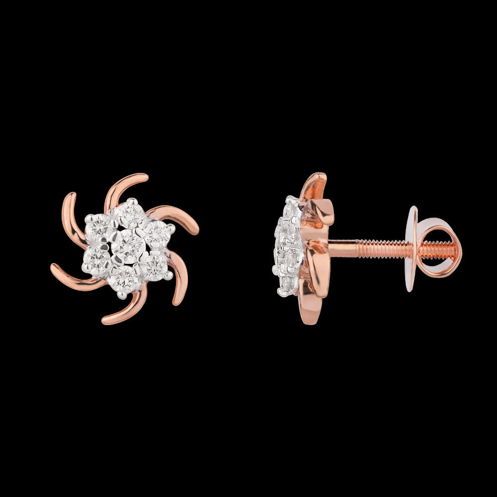14K Rose Gold Diamond Earrings - 0.22ct SI-GH