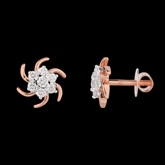 14K Rose Gold Diamond Earrings - 0.22ct SI-GH