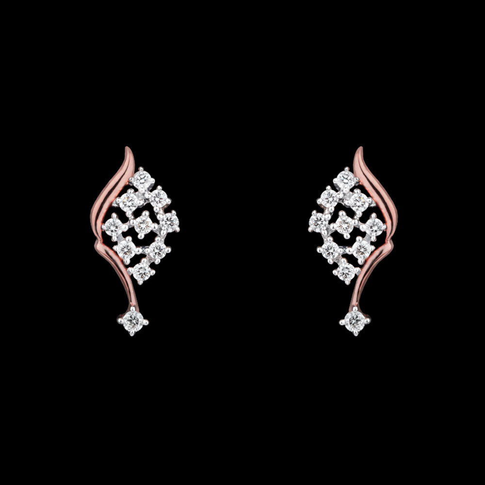 14K Rose Gold Diamond Earrings - 0.3ct SI-GH