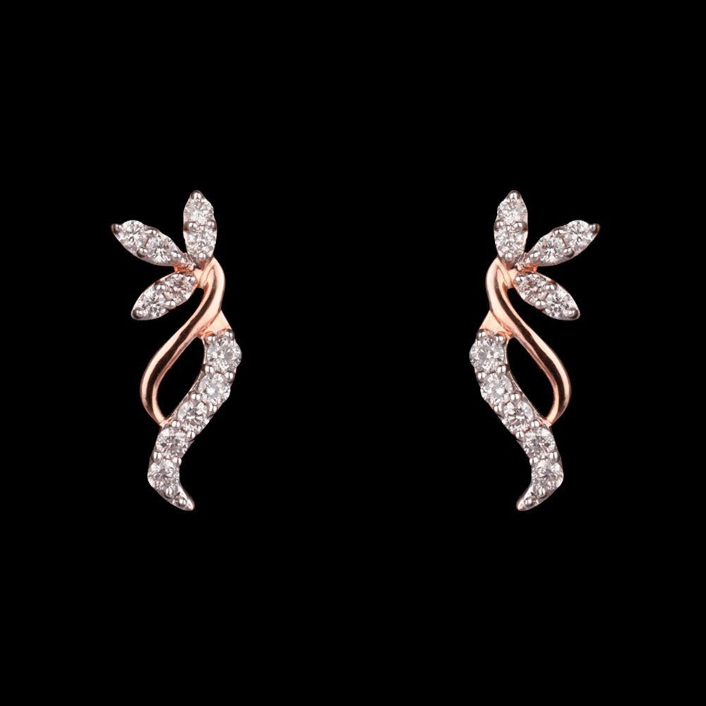 14K Rose Gold Diamond Earrings - 0.26ct SI-GH