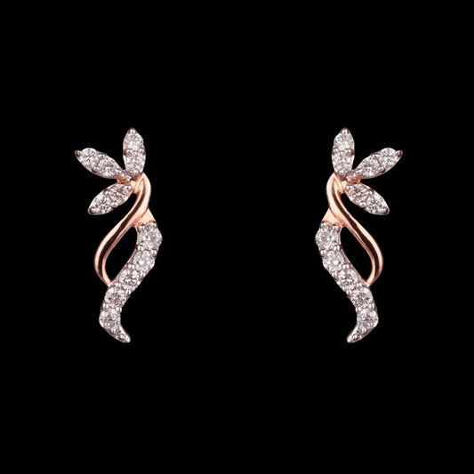 14K Rose Gold Diamond Earrings - 0.26ct SI-GH