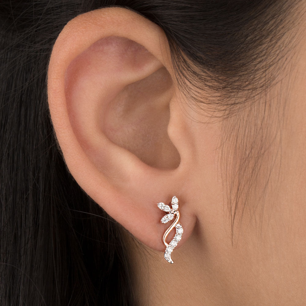 14K Rose Gold Diamond Earrings - 0.26ct SI-GH