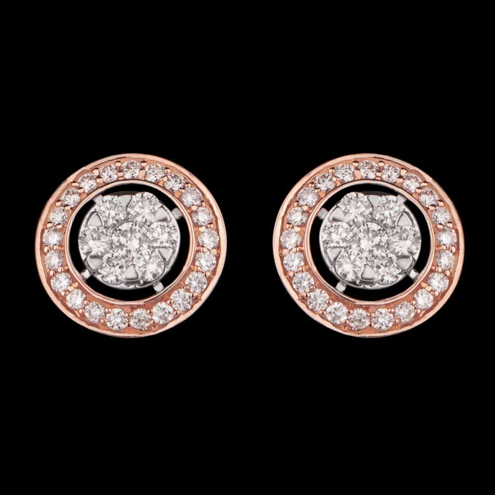 18K Rose Gold Diamond Earrings - 0.85ct VVS-VS-GH
