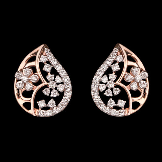 14K Rose Gold Diamond Earrings - 0.53ct VVS-VS-GH