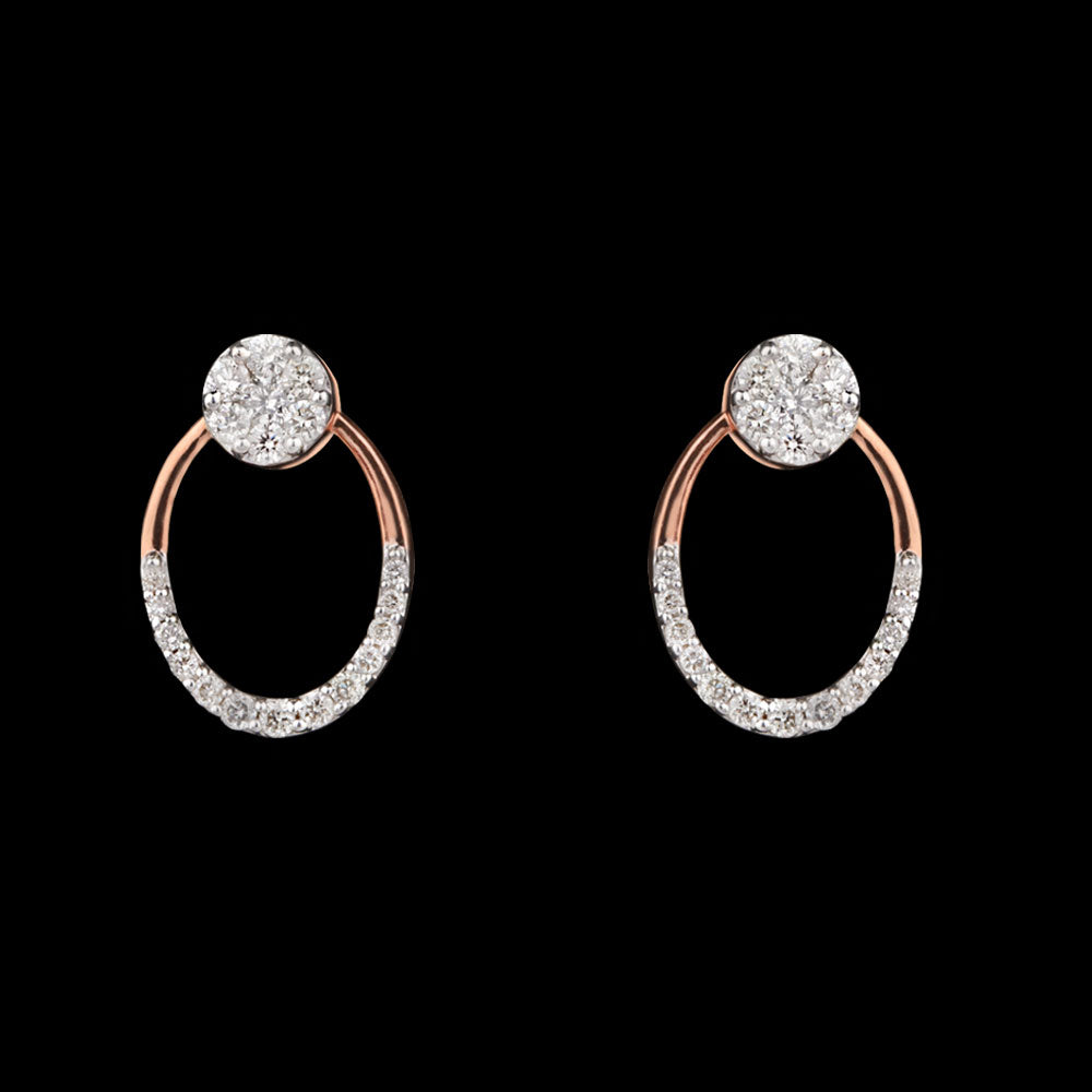 14K Rose Gold Diamond Earrings - 0.34ct VS-FG