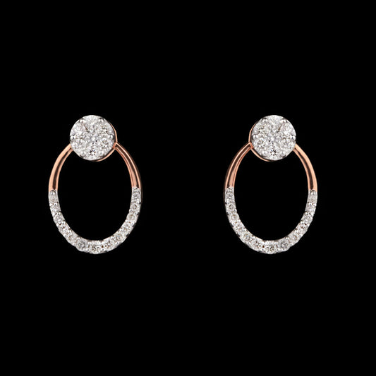 14K Rose Gold Diamond Earrings - 0.34ct VS-FG