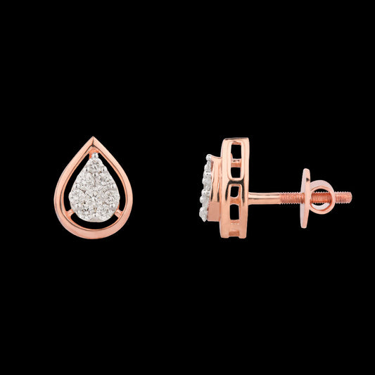 14K Rose Gold Diamond Earrings - 0.37ct VVS-VS-HI