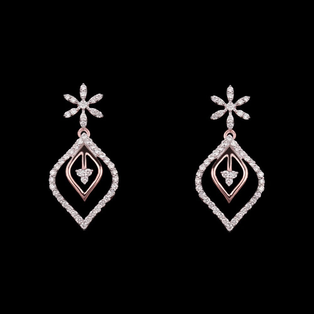 14K Rose Gold Diamond Earrings - 0.54ct VVS-VS-GH