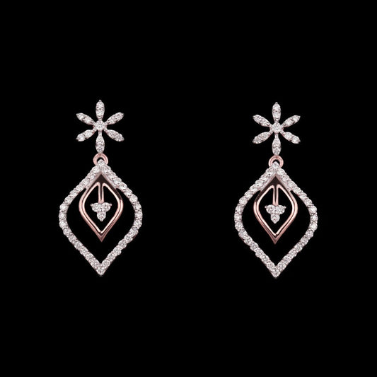 14K Rose Gold Diamond Earrings - 0.54ct VVS-VS-GH