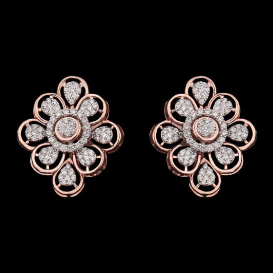 14K Rose Gold Diamond Earrings - 0.9ct VVS-VS-GH