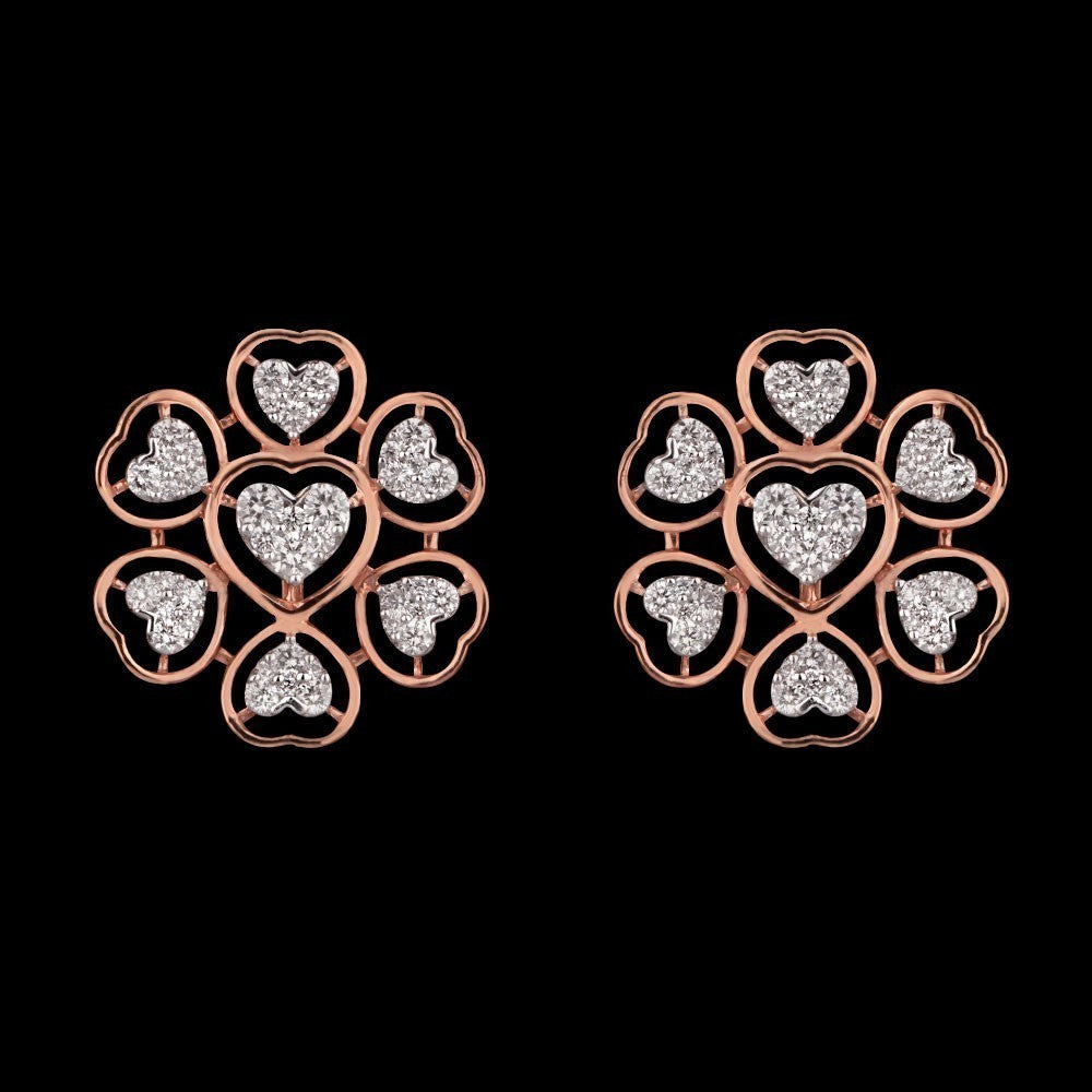14K Rose Gold Diamond Earrings - 0.88ct VVS-VS-GH