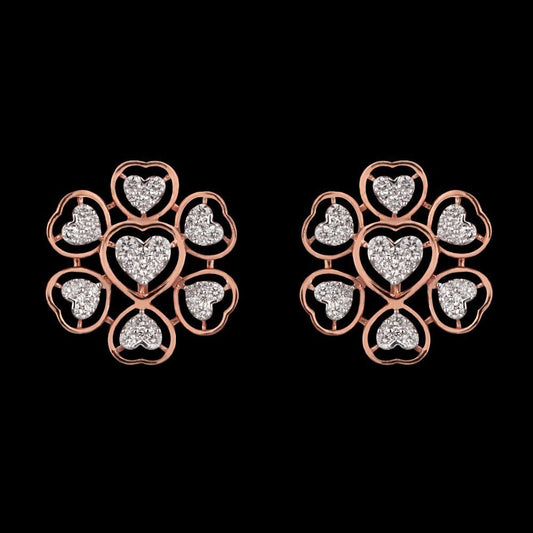 14K Rose Gold Diamond Earrings - 0.88ct VVS-VS-GH