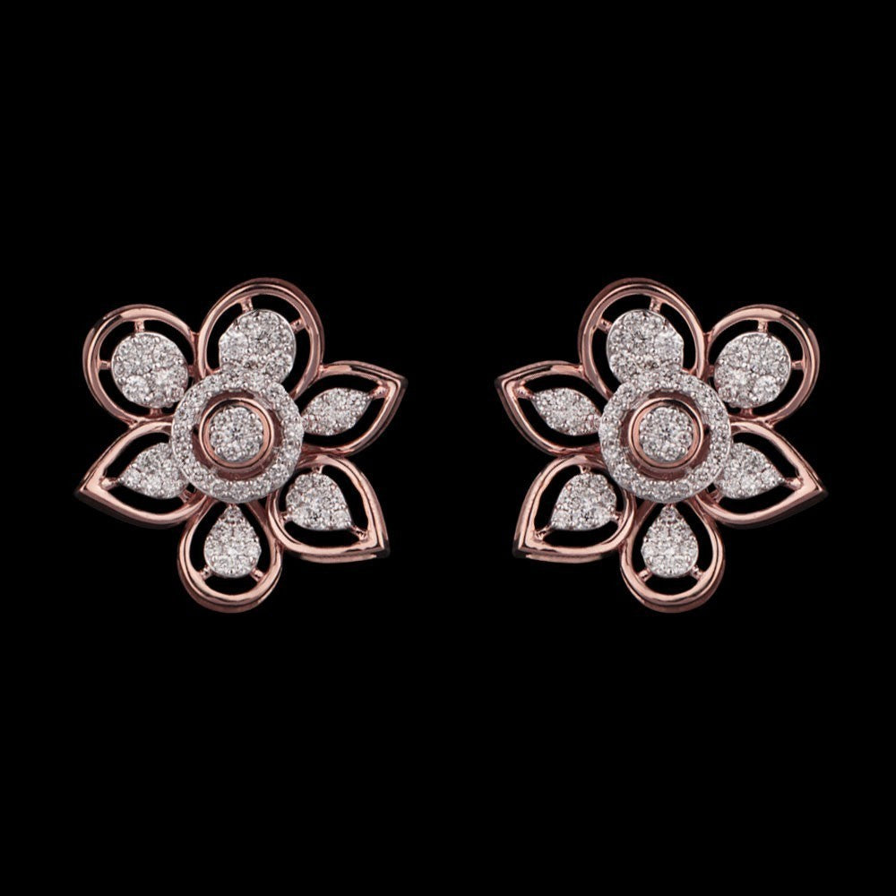 14K Rose Gold Diamond Earrings - 1.01ct VVS-VS-GH