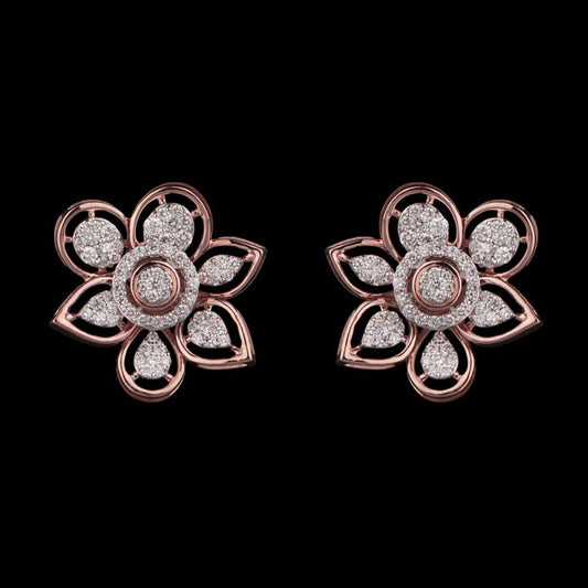 14K Rose Gold Diamond Earrings - 1.01ct VVS-VS-GH