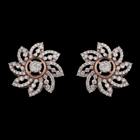 18K Rose Gold Diamond Earrings - 0.99ct VVS-VS-GH