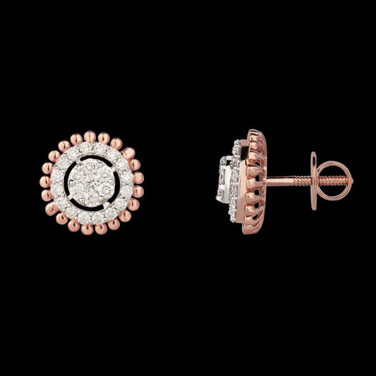 14K Rose Gold Diamond Earrings - 0.96ct VVS-VS-HIJ
