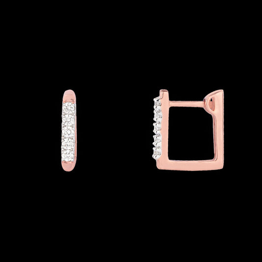 14K Rose Gold Diamond Earrings - 0.22ct SI-GH