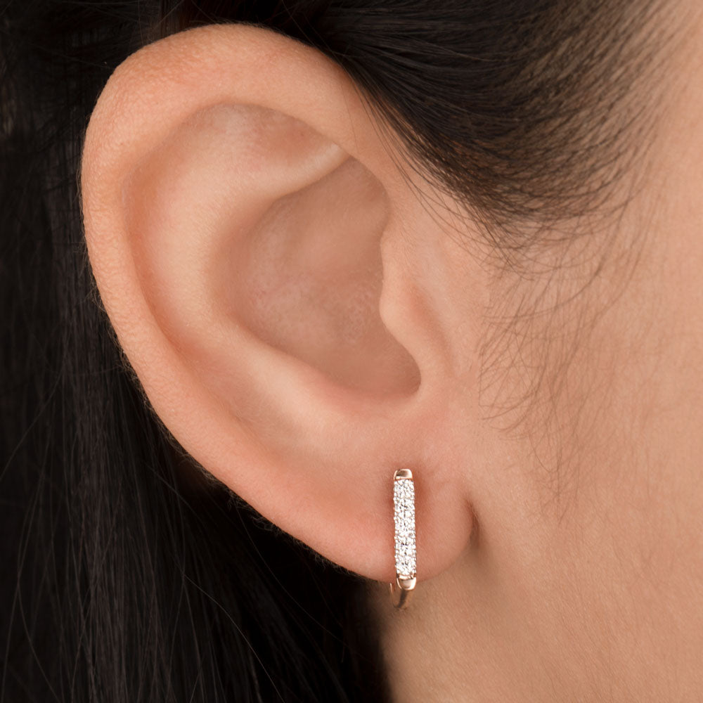 14K Rose Gold Diamond Earrings - 0.22ct SI-GH
