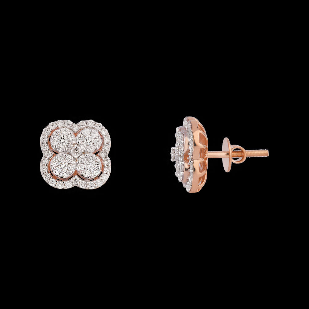 18K Rose Gold Diamond Earrings - 1.37ct VVS-VS-GH