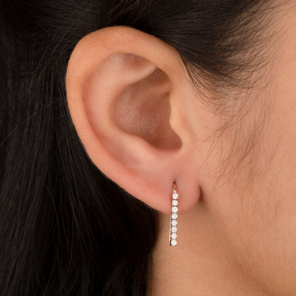 14K Rose Gold Diamond Earrings - 0.24ct SI-GH