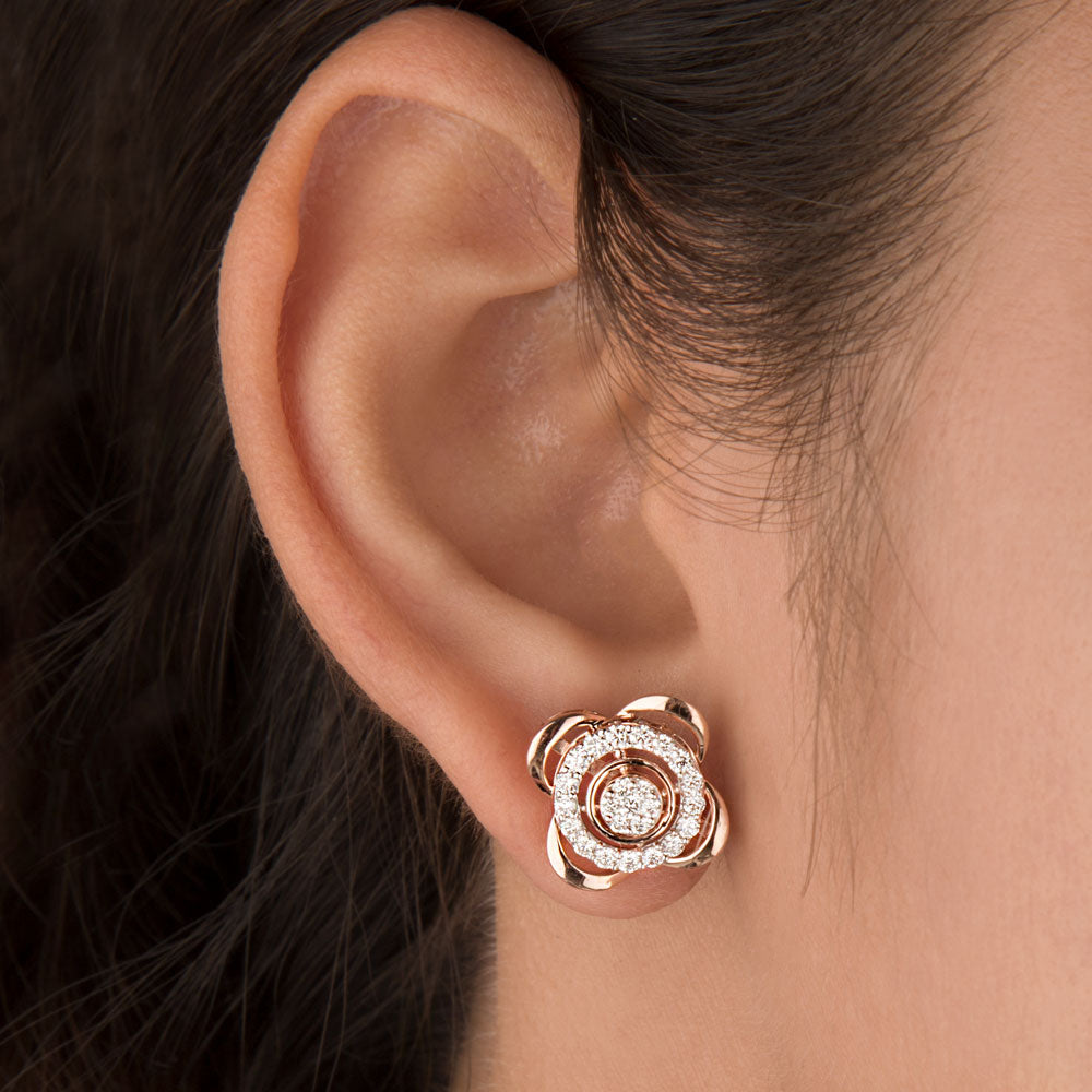 14K Rose Gold Diamond Earrings - 0.68ct VVS-VS-HI