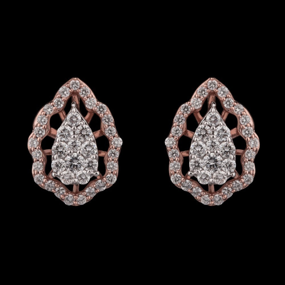 14K Rose Gold Diamond Earrings - 0.64ct VVS-VS-GH