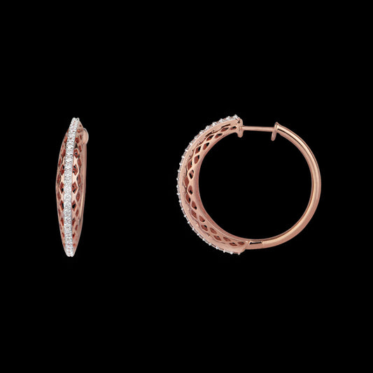 14K Rose Gold Diamond Earrings - 0.77ct VVS-VS-HI
