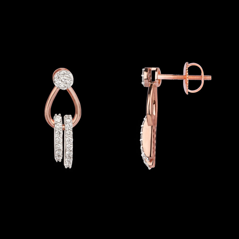 14K Rose Gold Diamond Earrings - 0.64ct VVS-VS-HI