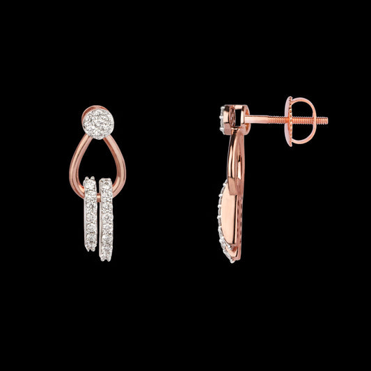 14K Rose Gold Diamond Earrings - 0.64ct VVS-VS-HI
