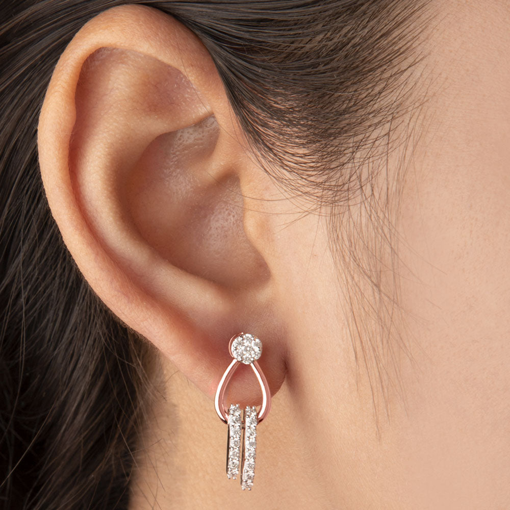 14K Rose Gold Diamond Earrings - 0.64ct VVS-VS-HI