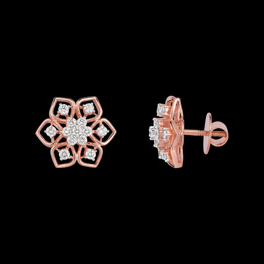 14K Rose Gold Diamond Earrings - 0.96ct VVS-VS-HI