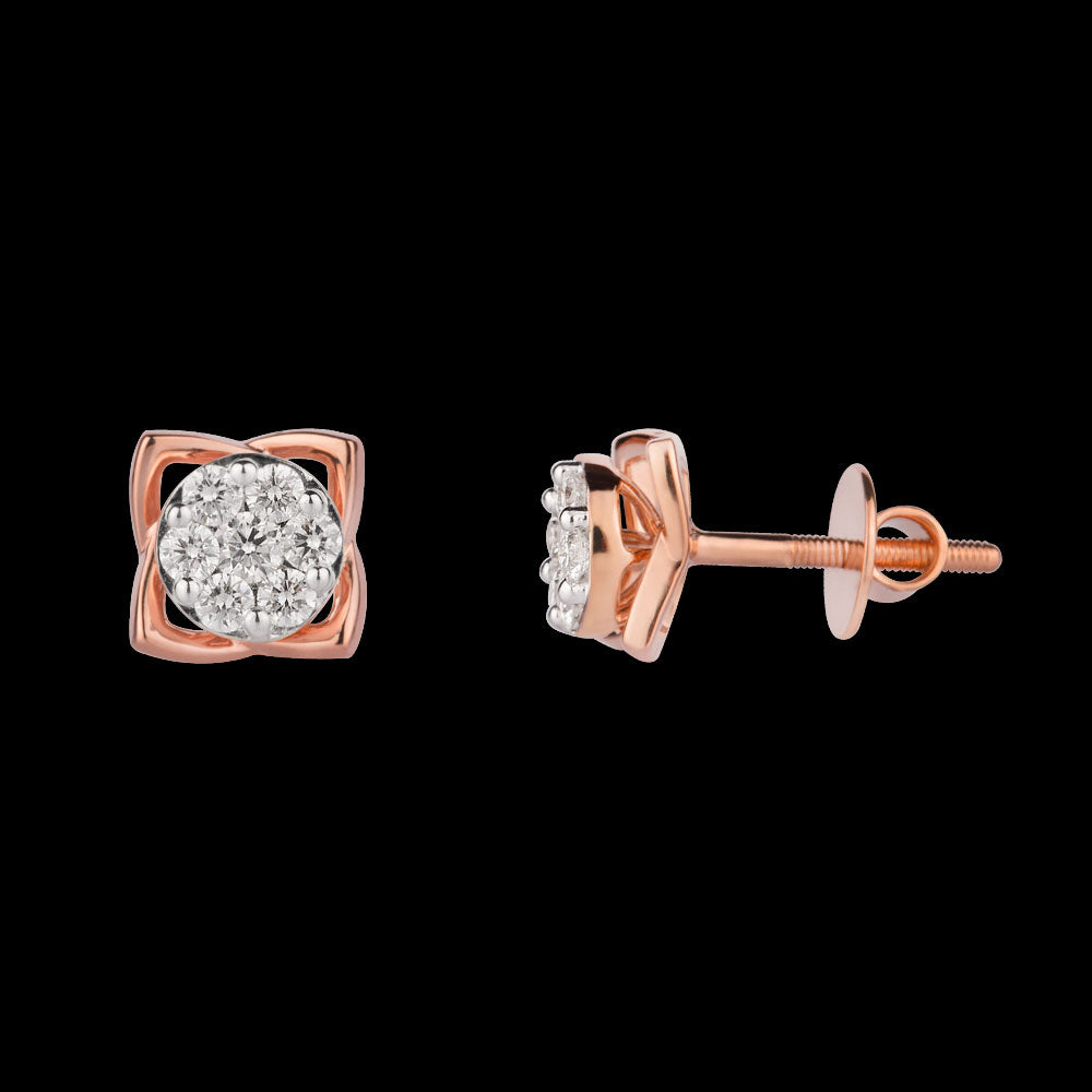 14K Rose Gold Diamond Earrings - 0.52ct VVS-VS-HI
