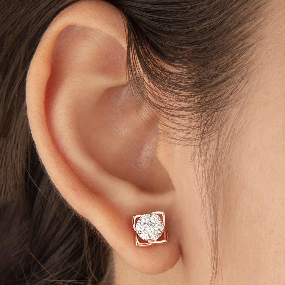 14K Rose Gold Diamond Earrings - 0.52ct VVS-VS-HI