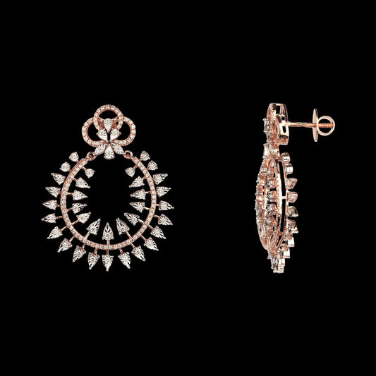 14K Rose Gold Diamond Earrings - 1.24ct VVS-VS-HIJ