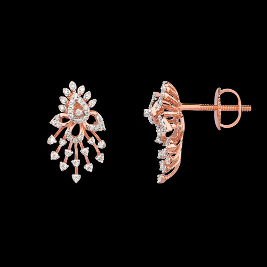 14K Rose Gold Diamond Earrings - 0.402ct VVS-VS-HI