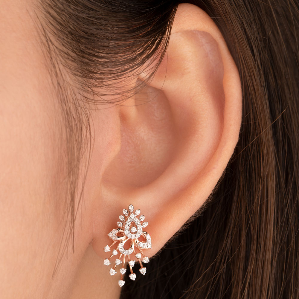 14K Rose Gold Diamond Earrings - 0.402ct VVS-VS-HI