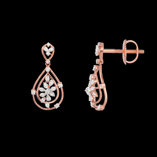 14K Rose Gold Diamond Earrings - 0.224ct VVS-VS-HI