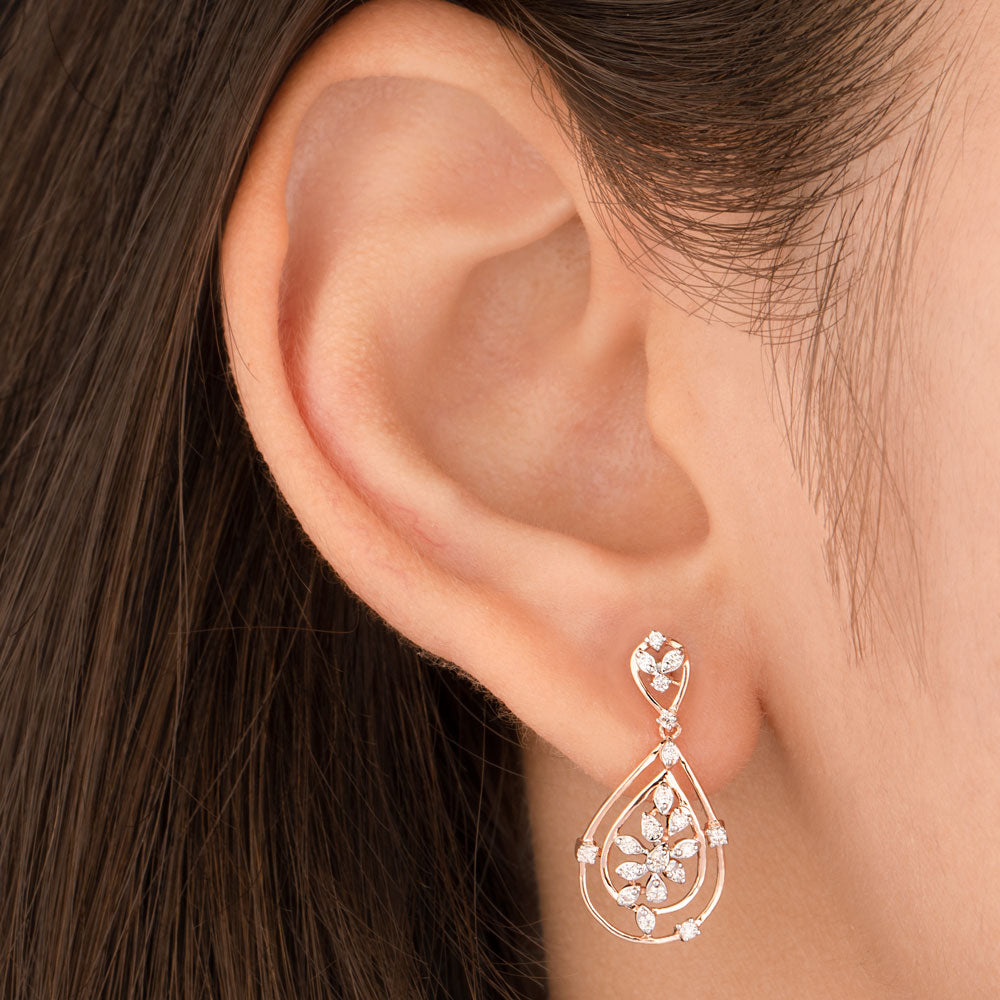 14K Rose Gold Diamond Earrings - 0.224ct VVS-VS-HI