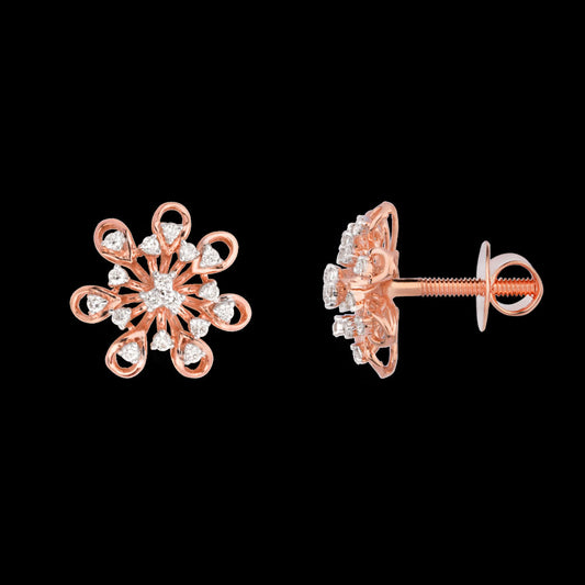 14K Rose Gold Diamond Earrings - 0.207ct VVS-VS-HI