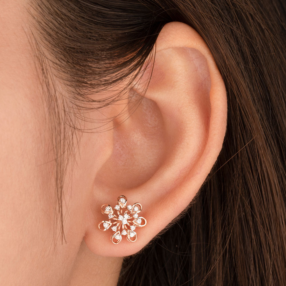 14K Rose Gold Diamond Earrings - 0.207ct VVS-VS-HI