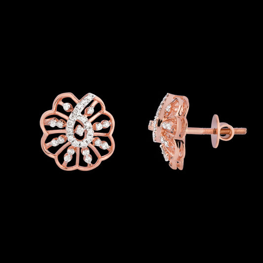 14K Rose Gold Diamond Earrings - 0.323ct VS-SI-IJ
