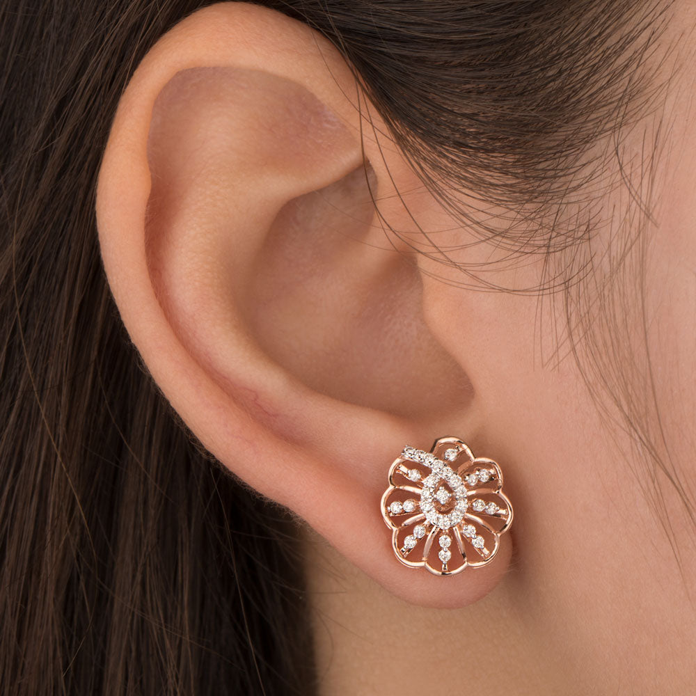 14K Rose Gold Diamond Earrings - 0.323ct VS-SI-IJ