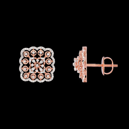 14K Rose Gold Diamond Earrings - 0.835ct VS-SI-IJ