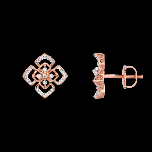 14K Rose Gold Diamond Earrings - 0.378ct VVS-VS-HI